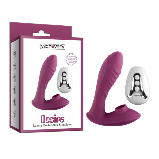 Vibrador Doble Estimulación + Succión con Control Remoto